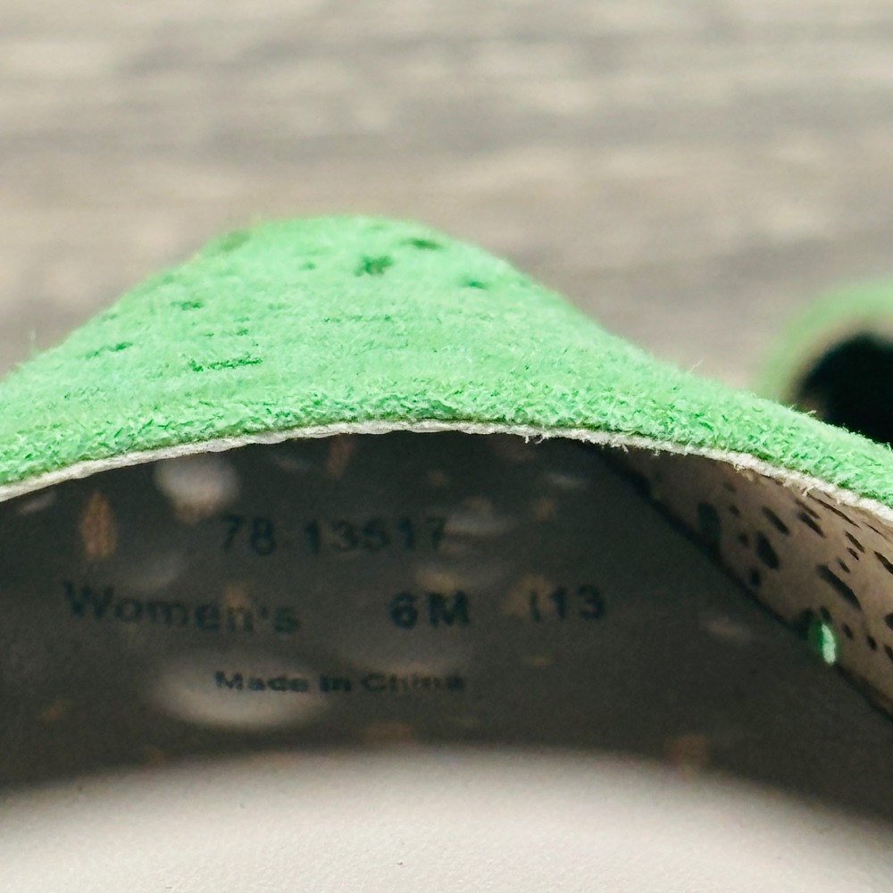 Johnston & Murphy Green Tami Laser‎ Cut Pointed Ballet Flat Women's 6M - Picture 11 of 11